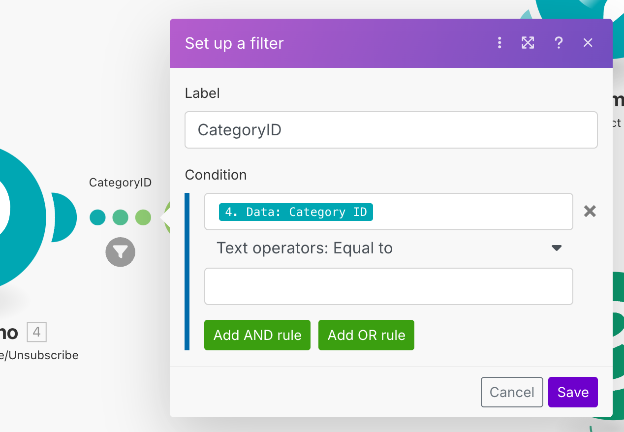 Screenshot - Configure Category Filter