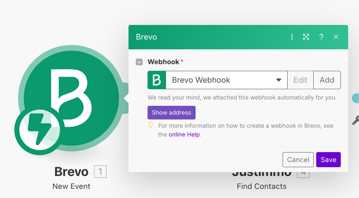 Screenshot - Show Webhook Address